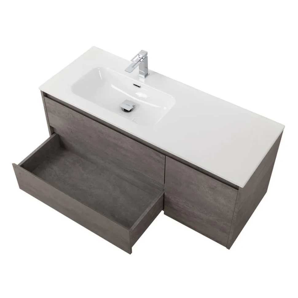 Тумба с раковиной BelBagno Kraft L, 120 2 ящика, дверца, cemento grigio