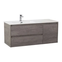 Тумба с раковиной BelBagno Kraft L, 120 2 ящика, дверца, cemento grigio