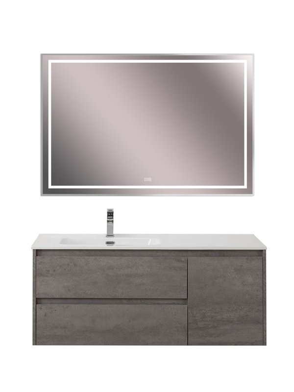 Тумба с раковиной BelBagno Kraft L, 120 2 ящика, дверца, cemento grigio