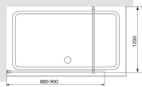 Душевая перегородка RGW Walk In WA-012B 90x200, профиль черный, стекло прозрачное