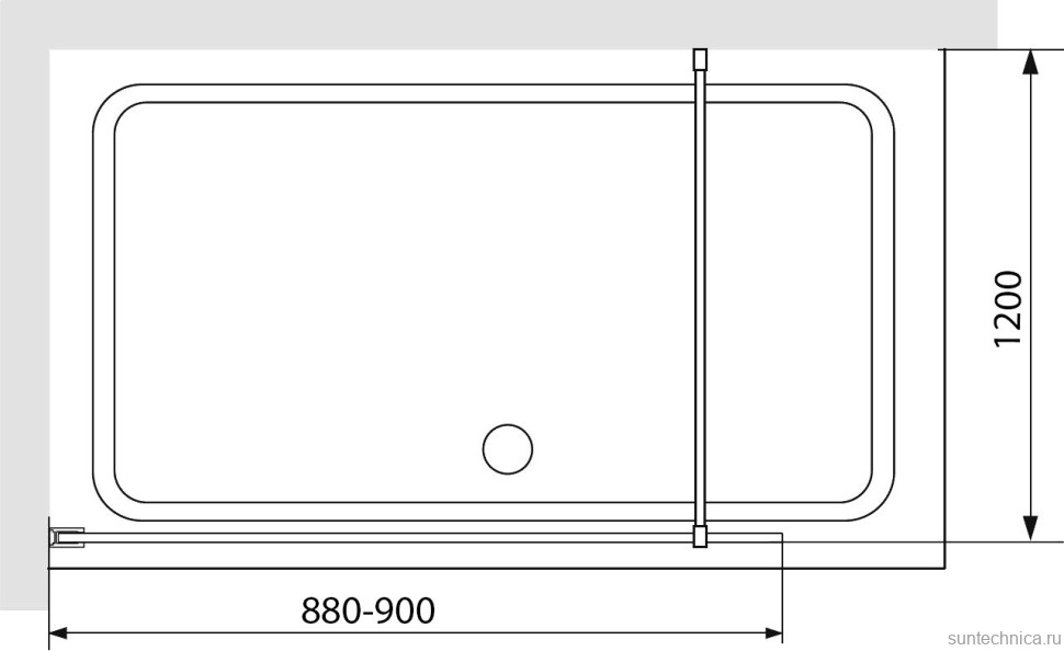 Душевая перегородка RGW Walk In WA-012B 90x200, профиль черный, стекло прозрачное