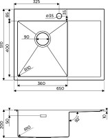 Комплект Мойка Omoikiri Akisame 65-IN-L нержавеющая сталь + Измельчитель Nagare slim 1250