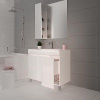 Тумба с раковиной 1MarKa Cube 100Н с бельевой корзиной