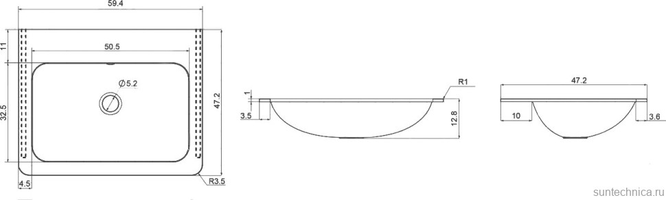 Тумба с раковиной Vincea Paola 60 белая глянцевая