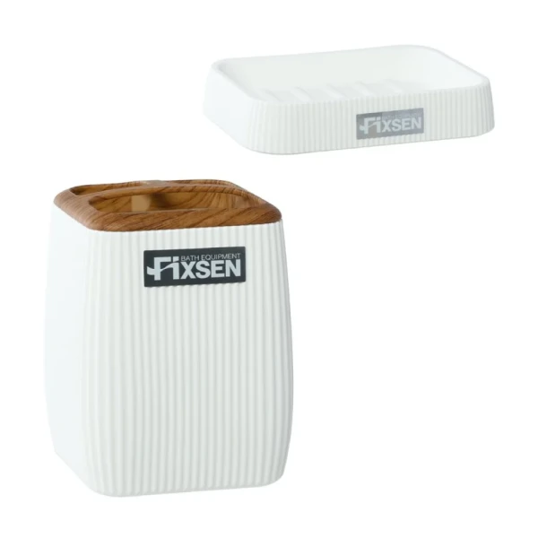 Набор Стакан Fixsen White Wood 402-3 + Мыльница 402-4