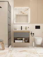 Тумба с раковиной Teymi Vitra 80 дуб, графит