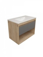 Тумба с раковиной Teymi Vitra 80 дуб, графит