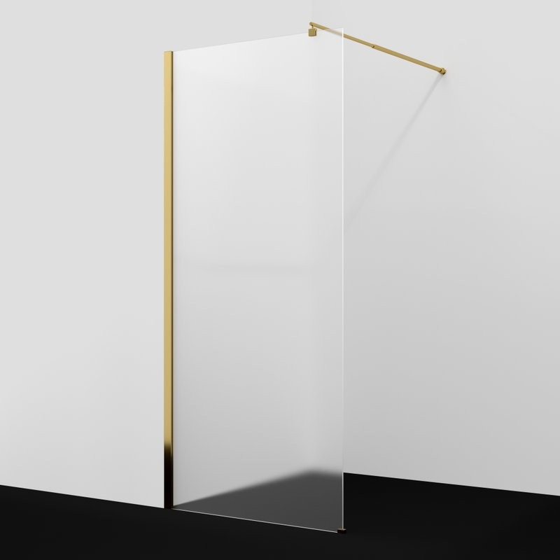 Душевая перегородка Wasserkraft Rur 30W 90 см, профиль глянцевое золото, стекло матовое