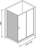 Душевой уголок RGW Passage PA-016+80 см 140x80x195 профиль хром, стекло матовое