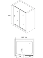 Душевой уголок RGW Passage PA-016+80 см 140x80x195 профиль хром, стекло матовое