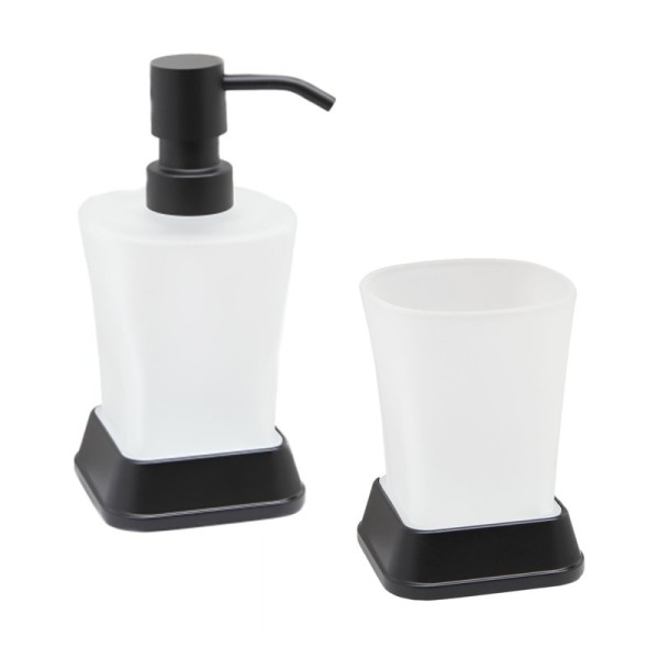 Набор Стакан Wasserkraft Amper 5428black + Дозатор 5499black