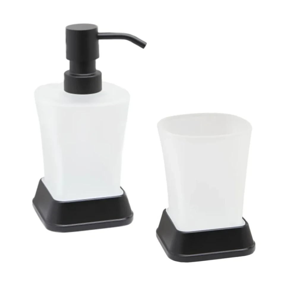 Набор Стакан Wasserkraft Amper 5428black + Дозатор 5499black