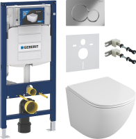 Комплект Унитаз подвесной Owl 1975 Vind TOWLT190302 безободковый + Инсталляция Geberit Duofix UP 320 111.300.00.5 + Кнопка Sigma 01 115.770.21.5 хром + Звукоизоляция + Крепления 111.815.00.1 к стене