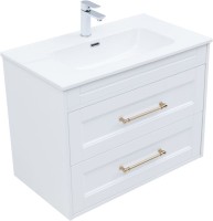 Тумба под раковину без столешницы Aquanet Бостон new 80 белый сатин, ручки золото