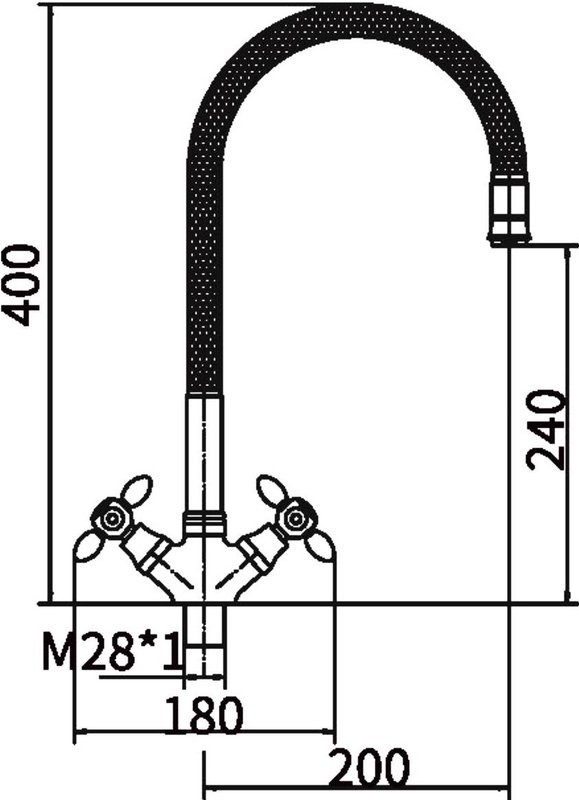 Смеситель для кухни Fashun A43127-7 хром, черный