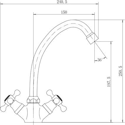 Смеситель для кухни Fashun A4119-2 хром