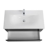 Тумба с раковиной BelBagno Marino-cer-n 90 подвесная, nero lucido