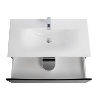 Тумба с раковиной BelBagno Marino-cer-n 90 подвесная, nero lucido