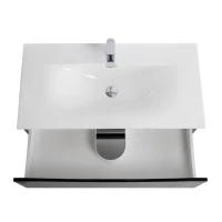 Тумба с раковиной BelBagno Marino-cer-n 90 подвесная, nero lucido