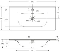 Тумба с раковиной BelBagno Marino-cer-n 90 подвесная, nero lucido