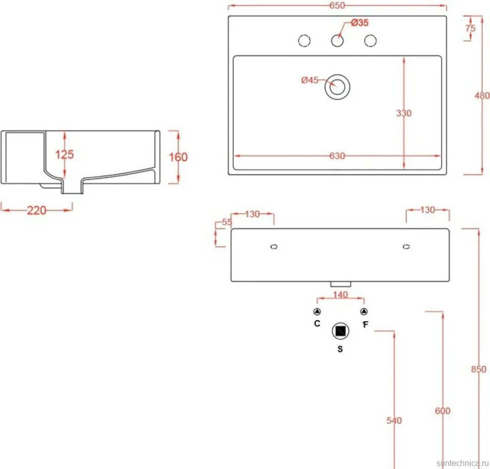 Накладная раковина ArtCeram Quadro Quadro QUL003 01 00