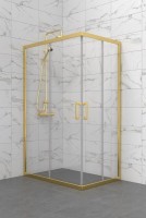 Душевой уголок Triton Фикс Голд Щ0000077242 120x90 см, без поддона, профиль матовое золото