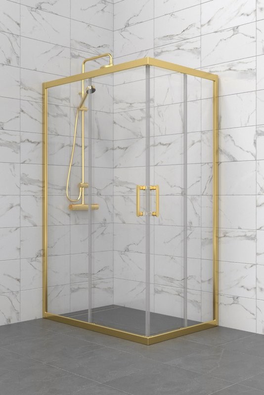 Душевой уголок Triton Фикс Голд Щ0000077242 120x90 см, без поддона, профиль матовое золото