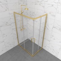 Душевой уголок Triton Фикс Голд Щ0000077242 120x90 см, без поддона, профиль матовое золото