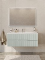 Мебель для ванной комнаты Cezares Duet-n 120 подвесная, 2 ящика, жемчужная зеленая