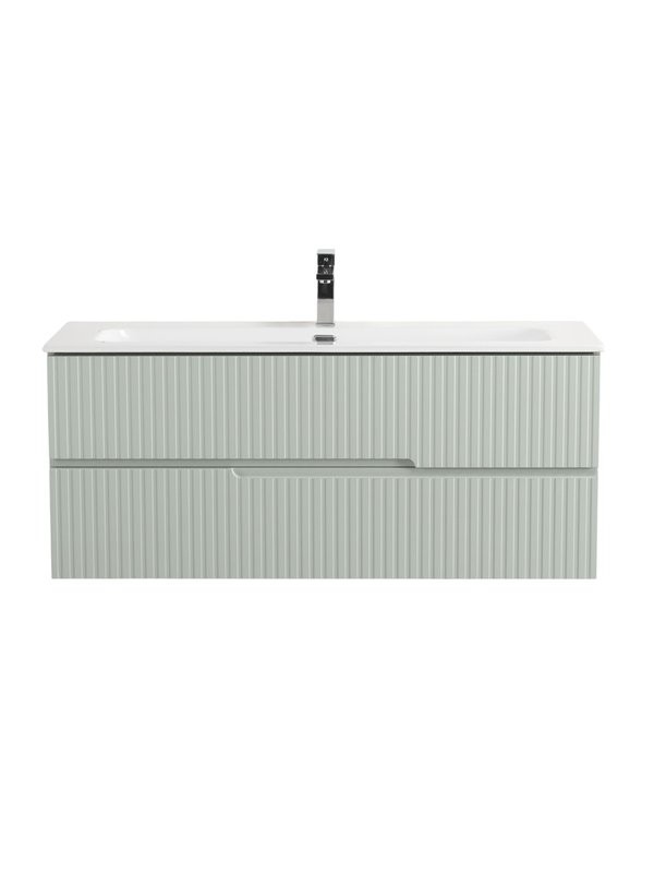 Мебель для ванной комнаты Cezares Duet-n 120 подвесная, 2 ящика, жемчужная зеленая