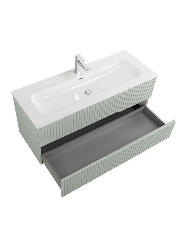 Мебель для ванной комнаты Cezares Duet-n 120 подвесная, 2 ящика, жемчужная зеленая