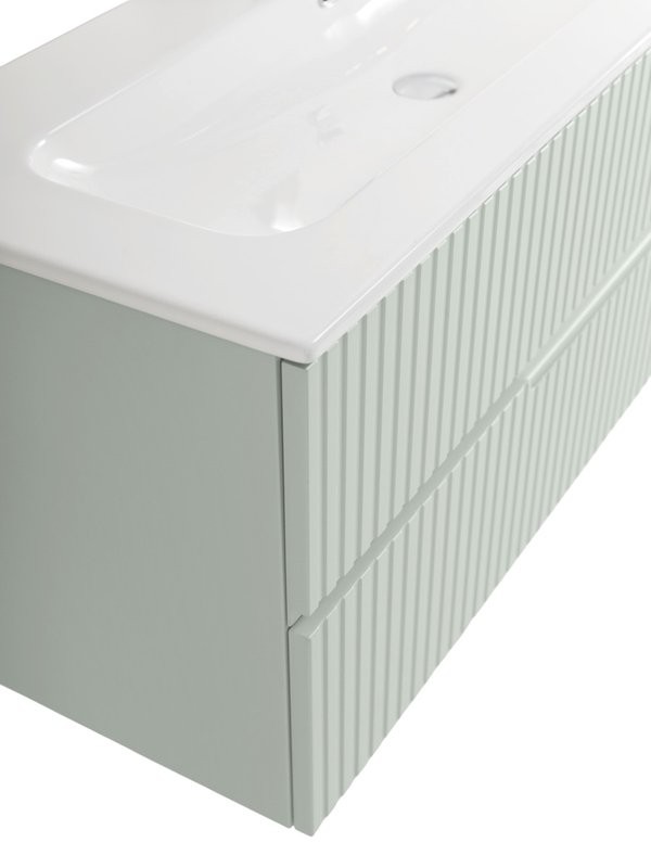 Мебель для ванной комнаты Cezares Duet-n 120 подвесная, 2 ящика, жемчужная зеленая