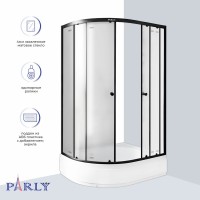 Душевой уголок Parly ZFM1201B R 120х80 см, с поддоном, профиль матовый черный, стекло матовое