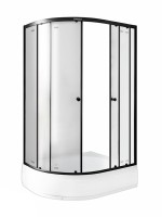Душевой уголок Parly ZFM1201B R 120х80 см, с поддоном, профиль матовый черный, стекло матовое