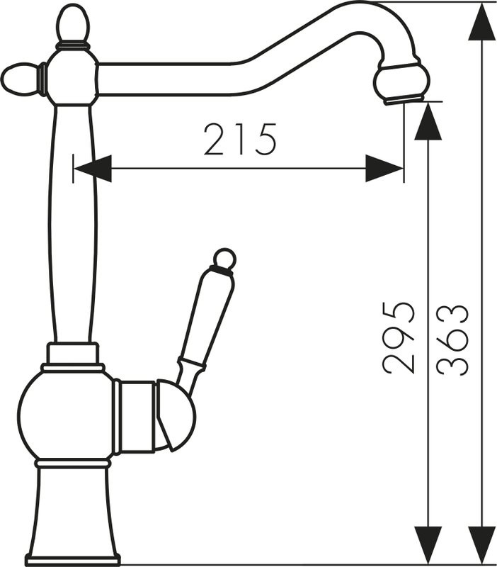 Смеситель для кухни Kaiser Wood 61033 хром, дуб