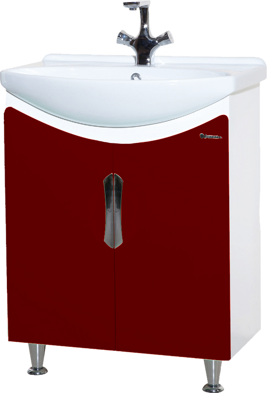 Тумба с раковиной Bellezza Лагуна 65 прямая красная