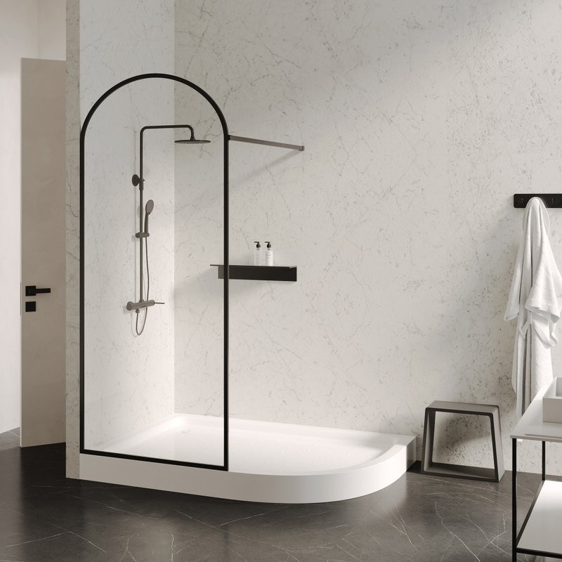 Поддон для душа Abber AD3E109 L 100х90 см, асимметричный, белый