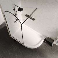 Поддон для душа Abber AD3E109 L 100х90 см, асимметричный, белый