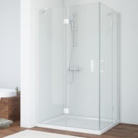 Душевой уголок Vegas Glass AFA-F 110*80 01 01 L профиль белый, стекло прозрачное
