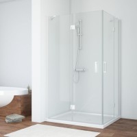Душевой уголок Vegas Glass AFA-F 110*80 01 01 L профиль белый, стекло прозрачное