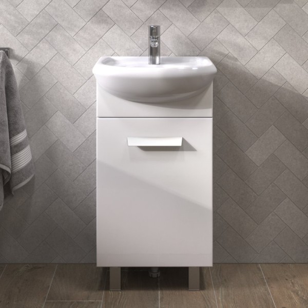 Тумба с раковиной Vigo Hoska 45 1 дверца, белая