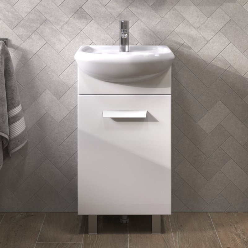 Тумба с раковиной Vigo Hoska 45 1 дверца, белая