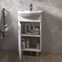 Тумба с раковиной Vigo Hoska 45 1 дверца, белая