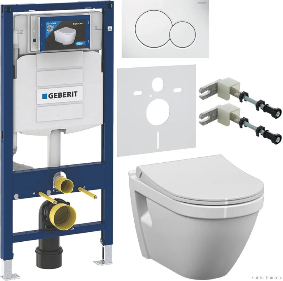 Комплект Унитаз подвесной VitrA S50 7740B003-0850 с бидеткой + Крышка 801-003-019 с микролифтом + Инсталляция Geberit Duofix UP 320 111.300.00.5 + Кнопка Sigma 01 115.770.11.5 белая + Крепления 111.815.00.1 к стене + Звукоизоляция