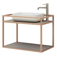 Консоль с раковиной Allen Brau Liberty 75 подвесная, медь браш, столешница бежевая