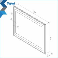 Зеркало в ванную с подсветкой Teymi Hanna 70х50 LED T20250