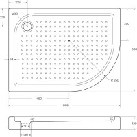 Поддон для душа BelBagno Tray L 100х80 R550 с сифоном