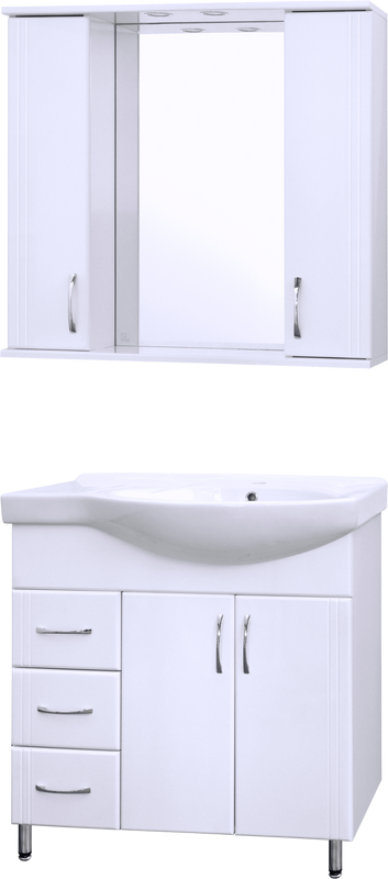 Мебель для ванной комнаты Style Line Эко Стандарт №25 82 белая, левая