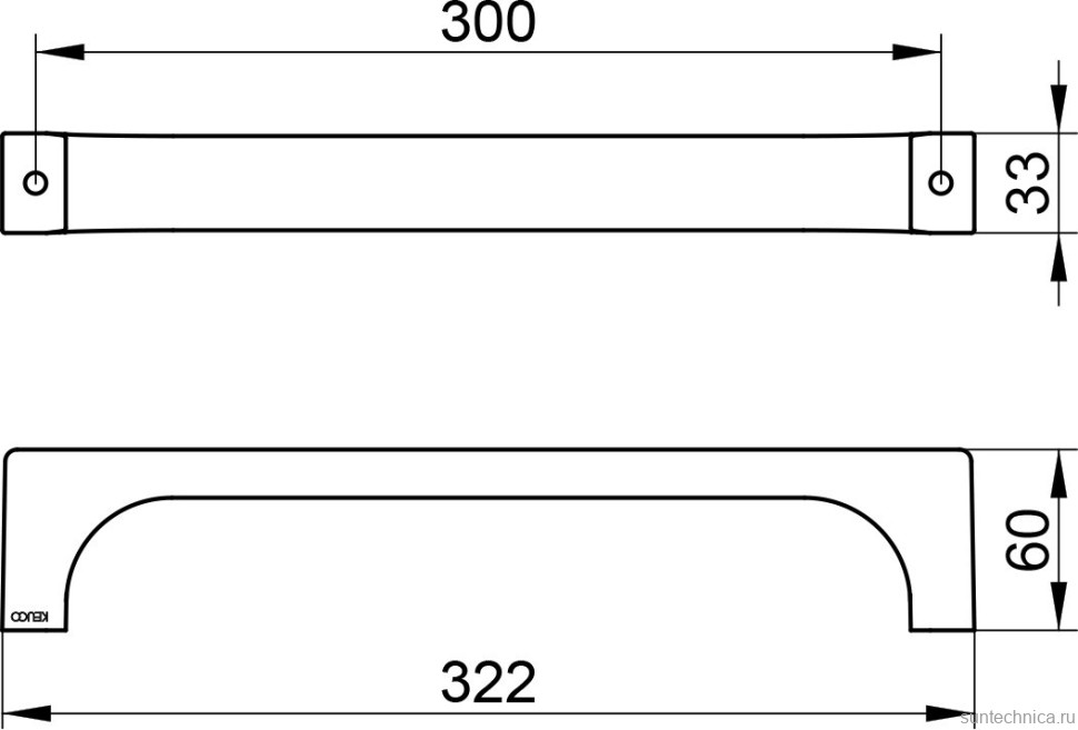 Поручень Keuco Edition 11 11107 латунь, шлифованный черный титан, настенный