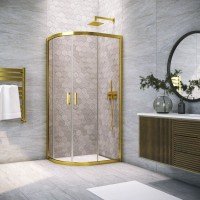 Душевой уголок Vegas Glass ZS Tur Novo h1900 80 09 05 профиль золото, стекло бронза